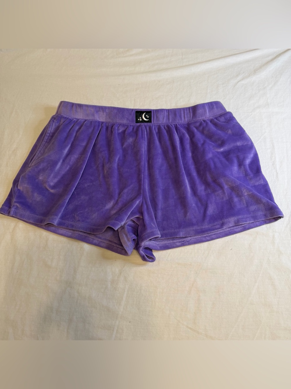 Halloween Purple Velour Lounge Shorts with Moon Logo size XL